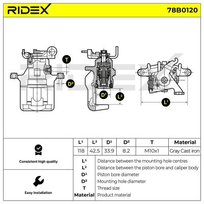 Zacisk Hamulcowy RIDEX 78B0120 78B0120 - foto 5