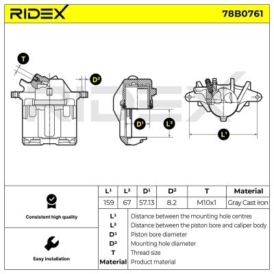 Zacisk Hamulcowy RIDEX 78B0761 78B0761 - foto 8