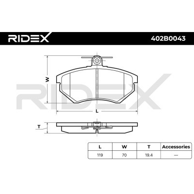 Klocki hamulcowe RIDEX 402B0043 402B0043 - foto 6