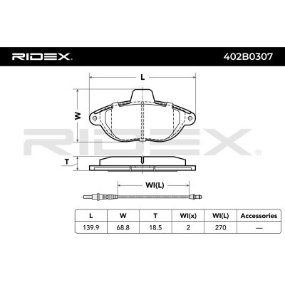 Klocki hamulcowe RIDEX 402B0307 402B0307 - foto 3