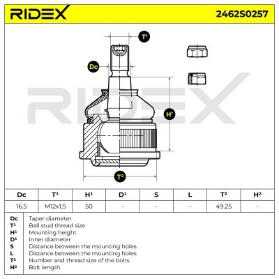 Sworzeń wahacza RIDEX 2462S0257 2462S0257 - foto 5