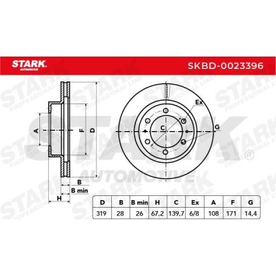 Tarcza hamulcowa Stark SKBD-0023396 SKBD-0023396 - foto 3