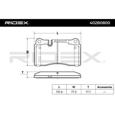 Klocki hamulcowe RIDEX 402B0800 402B0800 - foto 8