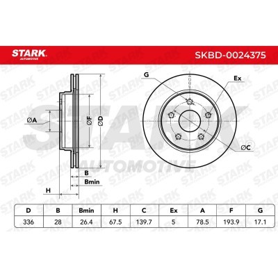 Tarcza hamulcowa Stark SKBD-0024375 SKBD-0024375 - foto 2