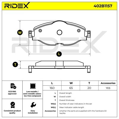 Klocki hamulcowe RIDEX 402B1157 402B1157 - foto 8