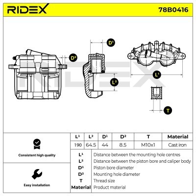 Zacisk Hamulcowy RIDEX 78B0416 78B0416 - foto 2