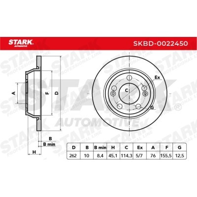 Tarcza hamulcowa Stark SKBD-0022450 SKBD-0022450 - foto 3