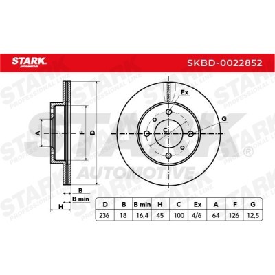 Tarcza hamulcowa Stark SKBD-0022852 SKBD-0022852 - foto 5