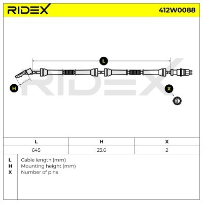 Czujnik ABS RIDEX 412W0088 412W0088 - foto 6
