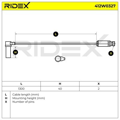 Czujnik ABS RIDEX 412W0327 412W0327 - foto 6