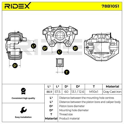 Zacisk Hamulcowy RIDEX 78B1051 78B1051 - foto 6