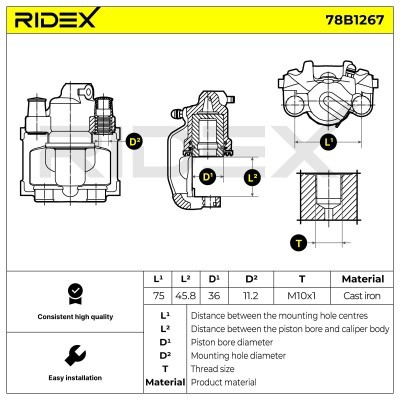 Zacisk Hamulcowy RIDEX 78B1267 78B1267 - foto 3