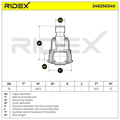 Sworzeń wahacza RIDEX 2462S0240 2462S0240 - foto 5
