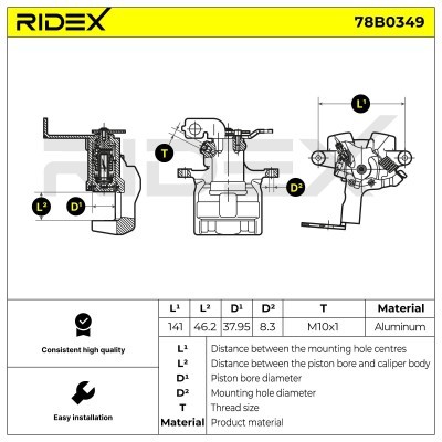 Zacisk Hamulcowy RIDEX 78B0349 78B0349 - foto 7