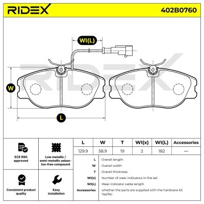 Klocki hamulcowe RIDEX 402B0760 402B0760 - foto 6