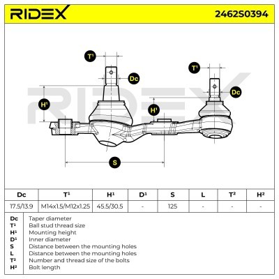Sworzeń wahacza RIDEX 2462S0394 2462S0394 - foto 5
