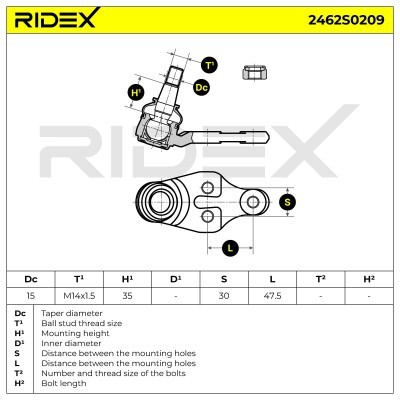 Sworzeń wahacza RIDEX 2462S0209 2462S0209 - foto 5