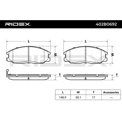 Klocki hamulcowe RIDEX 402B0692 402B0692 - foto 3