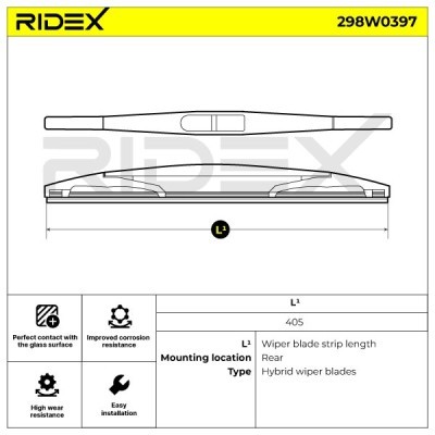 Щетка стеклоочистителя заднего стекла RIDEX 298W0397 298W0397 - foto 8