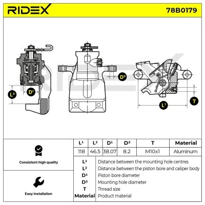 Zacisk Hamulcowy RIDEX 78B0179 78B0179 - foto 4