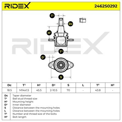 Sworzeń wahacza RIDEX 2462S0292 2462S0292 - foto 5