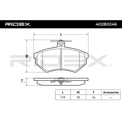 Klocki hamulcowe RIDEX 402B0246 402B0246 - foto 8