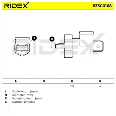 Czujnik Obrotów Wału RIDEX 833C0168 833C0168 - foto 5
