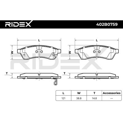 Klocki hamulcowe RIDEX 402B0759 402B0759 - foto 8