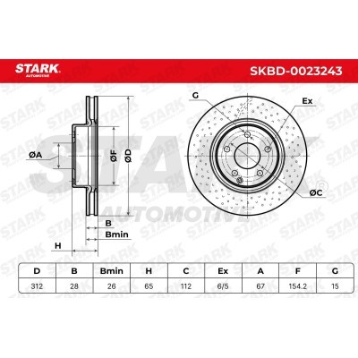 Tarcza hamulcowa Stark SKBD-0023243 SKBD-0023243 - foto 8