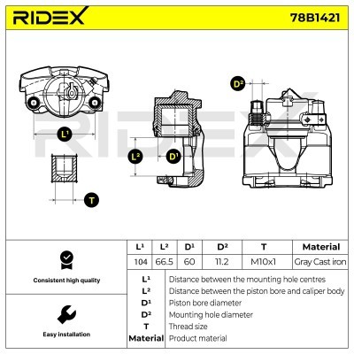 Zacisk Hamulcowy RIDEX 78B1421 78B1421 - foto 6