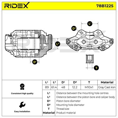 Zacisk Hamulcowy RIDEX 78B1225 78B1225 - foto 7