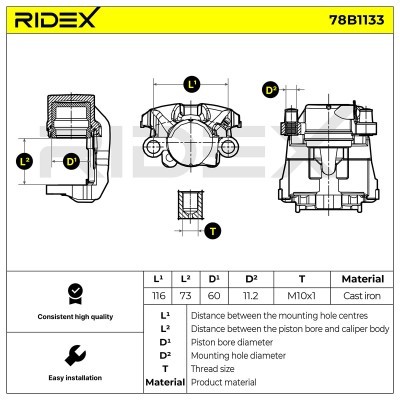 Zacisk Hamulcowy RIDEX 78B1133 78B1133 - foto 6