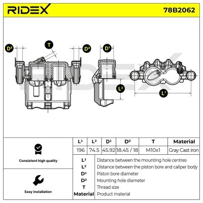 Zacisk Hamulcowy RIDEX 78B2062 78B2062 - foto 3