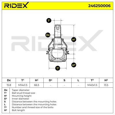 Sworzeń wahacza RIDEX 2462S0006 2462S0006 - foto 3