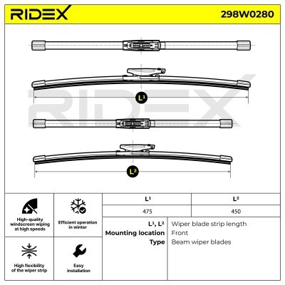 Pióro Wycieraczki RIDEX 298W0280 298W0280 - foto 6