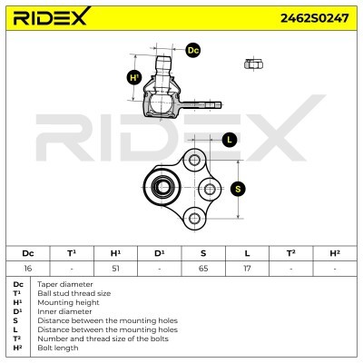Sworzeń wahacza RIDEX 2462S0247 2462S0247 - foto 5