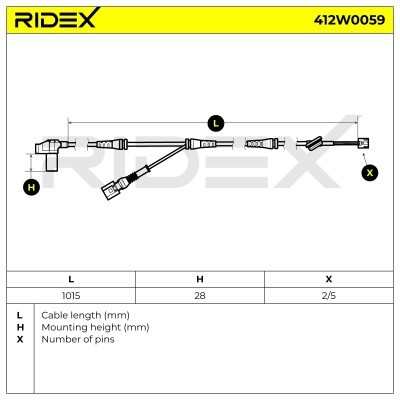 Czujnik ABS RIDEX 412W0059 412W0059 - foto 3