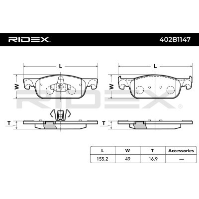 Klocki hamulcowe RIDEX 402B1147 402B1147 - foto 6