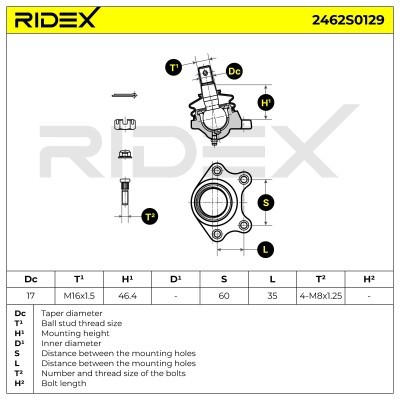 Sworzeń wahacza RIDEX 2462S0129 2462S0129 - foto 8
