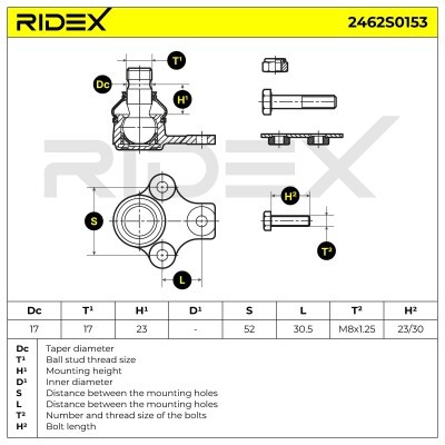 Sworzeń wahacza RIDEX 2462S0153 2462S0153 - foto 5