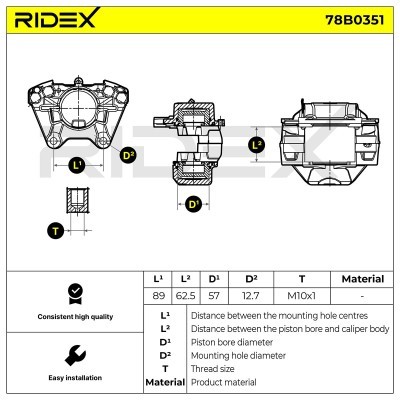 Zacisk Hamulcowy RIDEX 78B0351 78B0351 - foto 5