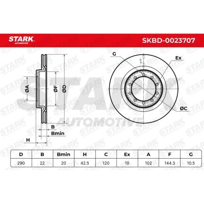 Tarcza hamulcowa Stark SKBD-0023707 SKBD-0023707 - foto 6
