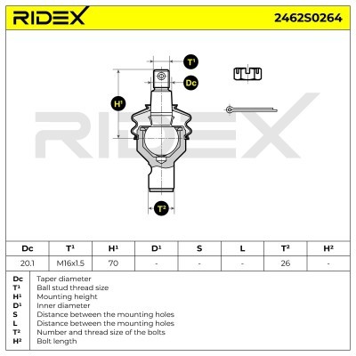 Sworzeń wahacza RIDEX 2462S0264 2462S0264 - foto 10