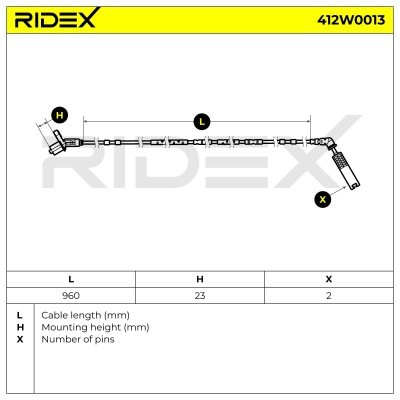 Czujnik ABS RIDEX 412W0013 412W0013 - foto 6