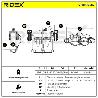 Zacisk Hamulcowy RIDEX 78B0204 78B0204 - foto 6