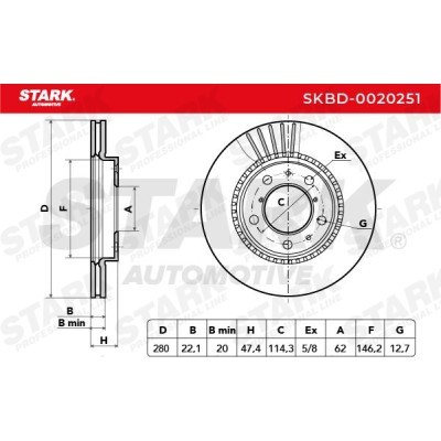 Tarcza hamulcowa Stark SKBD-0020251 SKBD-0020251 - foto 5