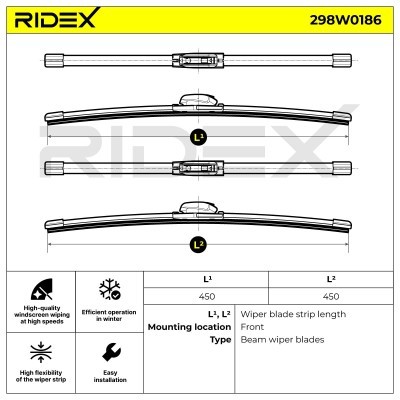 Pióro Wycieraczki RIDEX 298W0186 298W0186 - foto 5