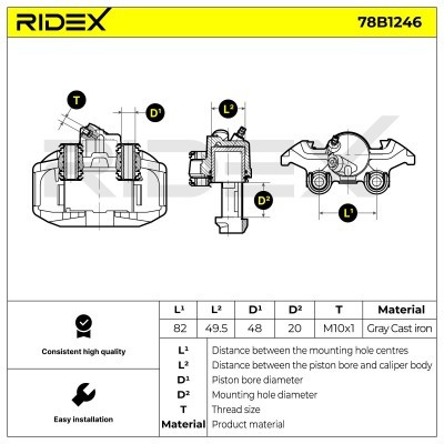 Zacisk Hamulcowy RIDEX 78B1246 78B1246 - foto 5