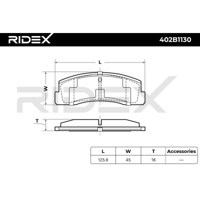 Klocki hamulcowe RIDEX 402B1130 402B1130 - foto 6