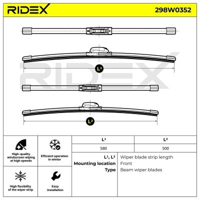 Pióro Wycieraczki RIDEX 298W0352 298W0352 - foto 6